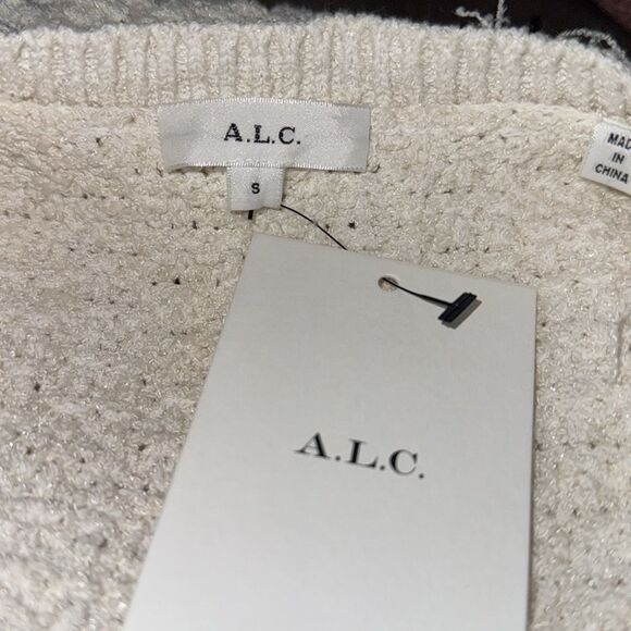 NWT A.L.C. April Fringe Open-Front Cardigan Cream Small - Picture 11 of 13